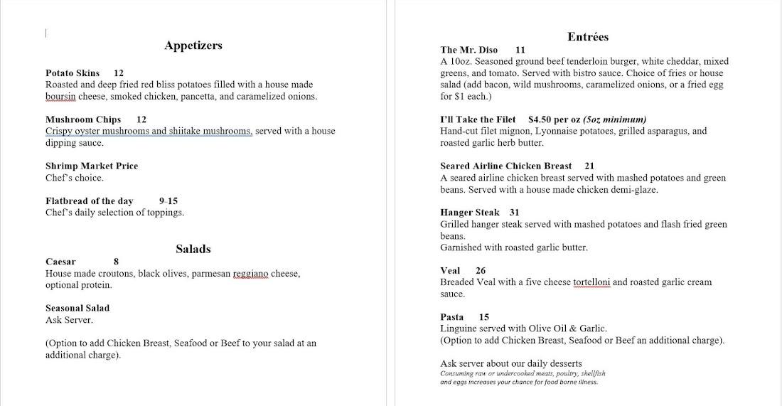 Diso's Bistro at All Nations